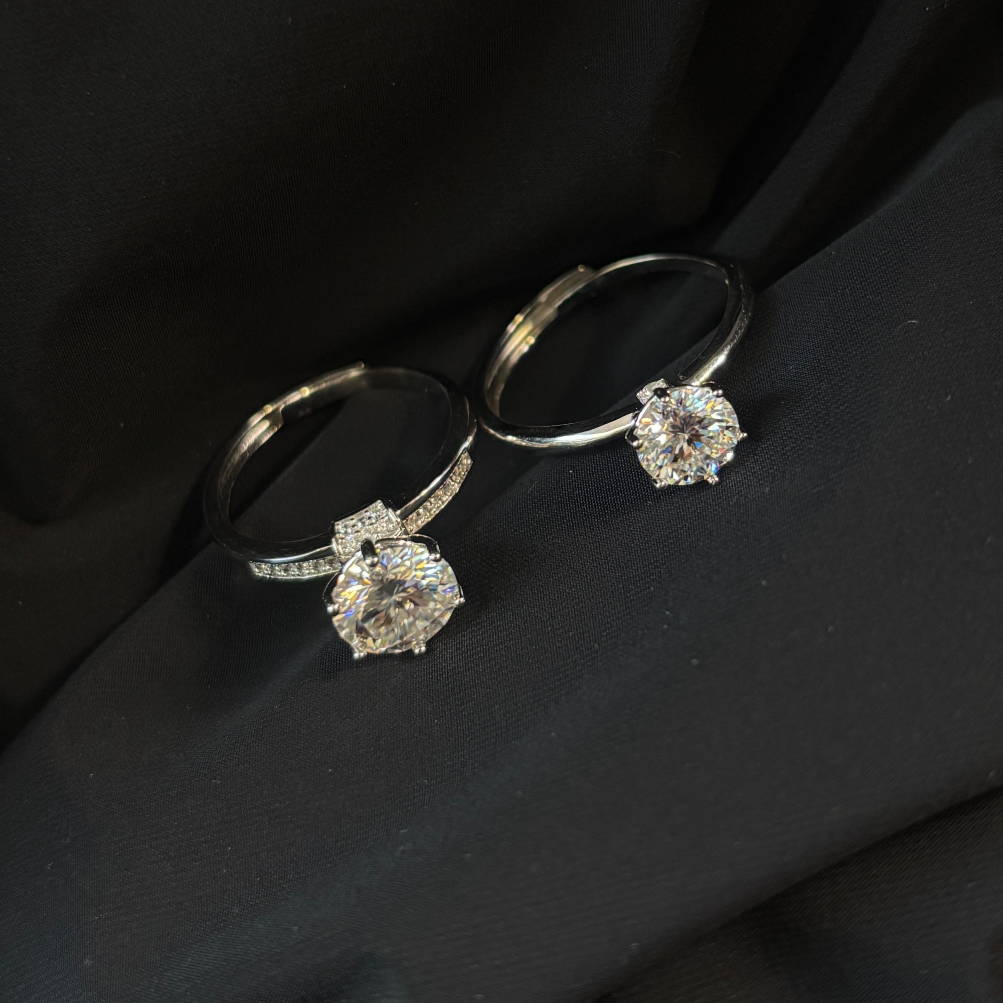 足银戒指 莫桑钻经典