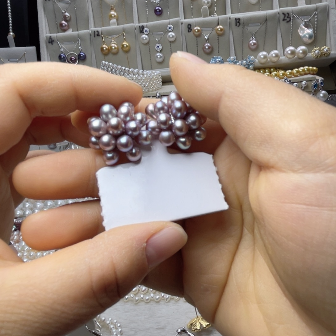 银S925镶嵌珍珠首饰淡水珍珠