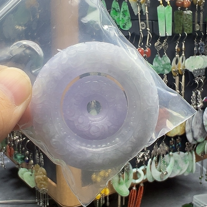 点***洋翡翠银S925镶嵌耳饰