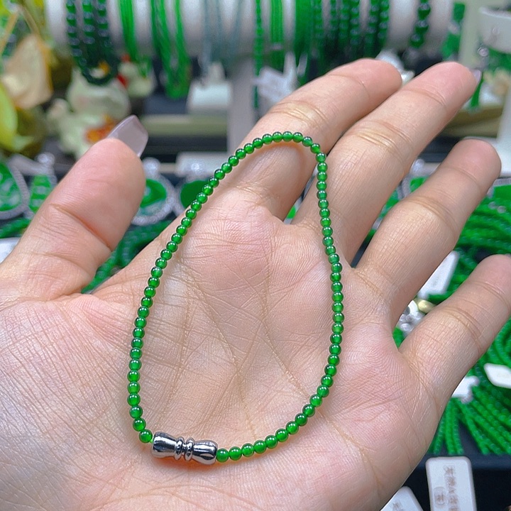 翡翠手链未镶嵌圆珠手链2.5