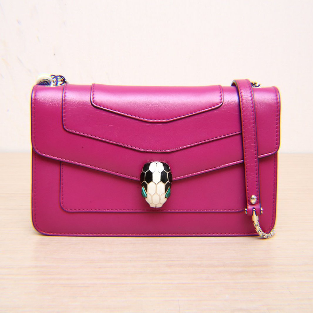 95新 BVLGARI/宝格丽 斜挎包 woc 22 玫红 P205438277