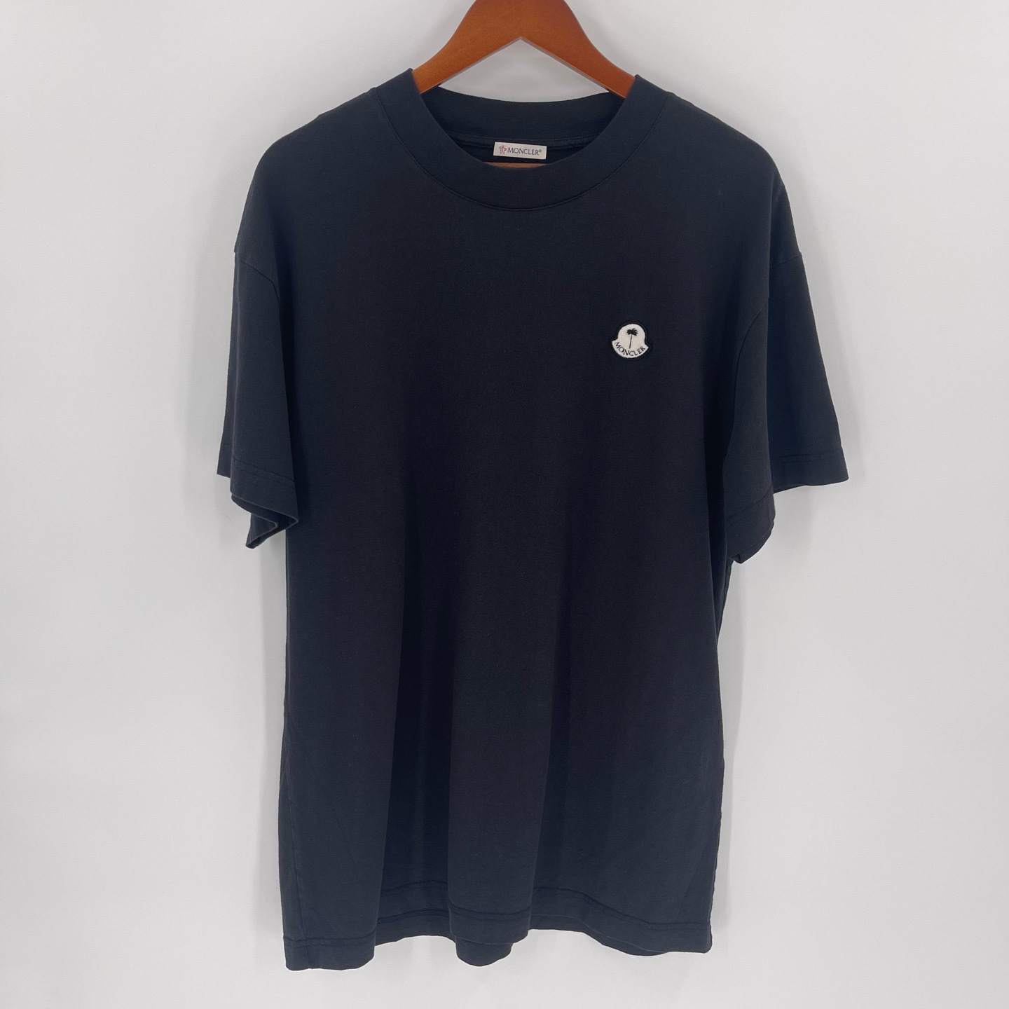 99新 MONCLER xPalm Angels联名胸口植绒标短袖T恤/XL码/Sw24904
