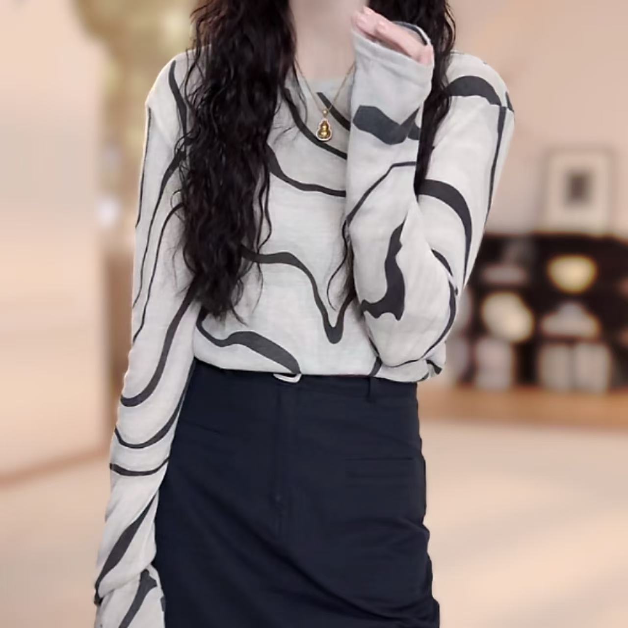 夏季薄款斑马纹防晒长袖2025早春新款休闲时尚上衣