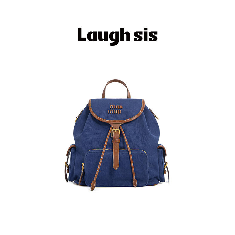 【奈奈专属】LS-喵喵帆布双肩包-LS504B009-laughsis