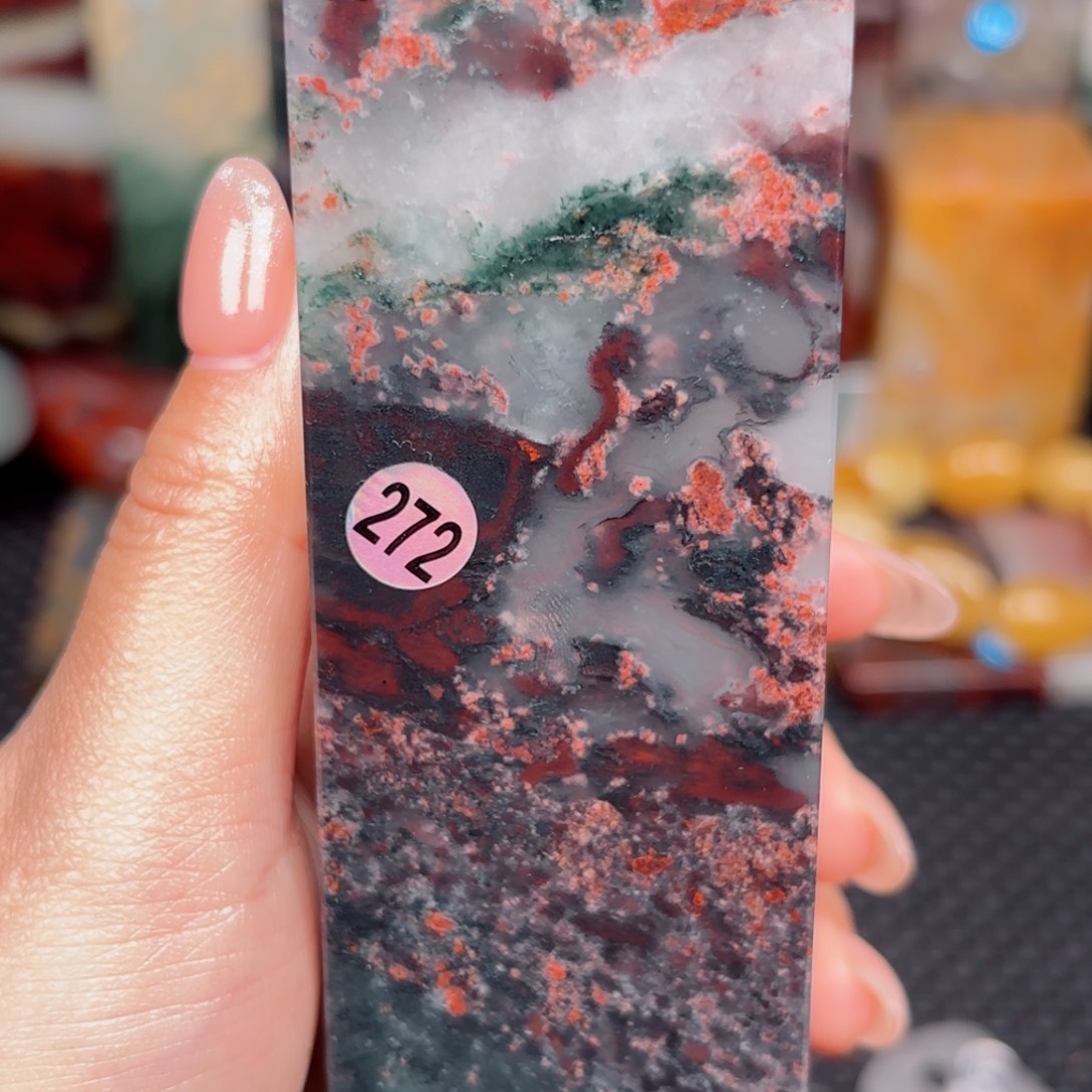 玉桂林鸡血印章摆件，编号：272