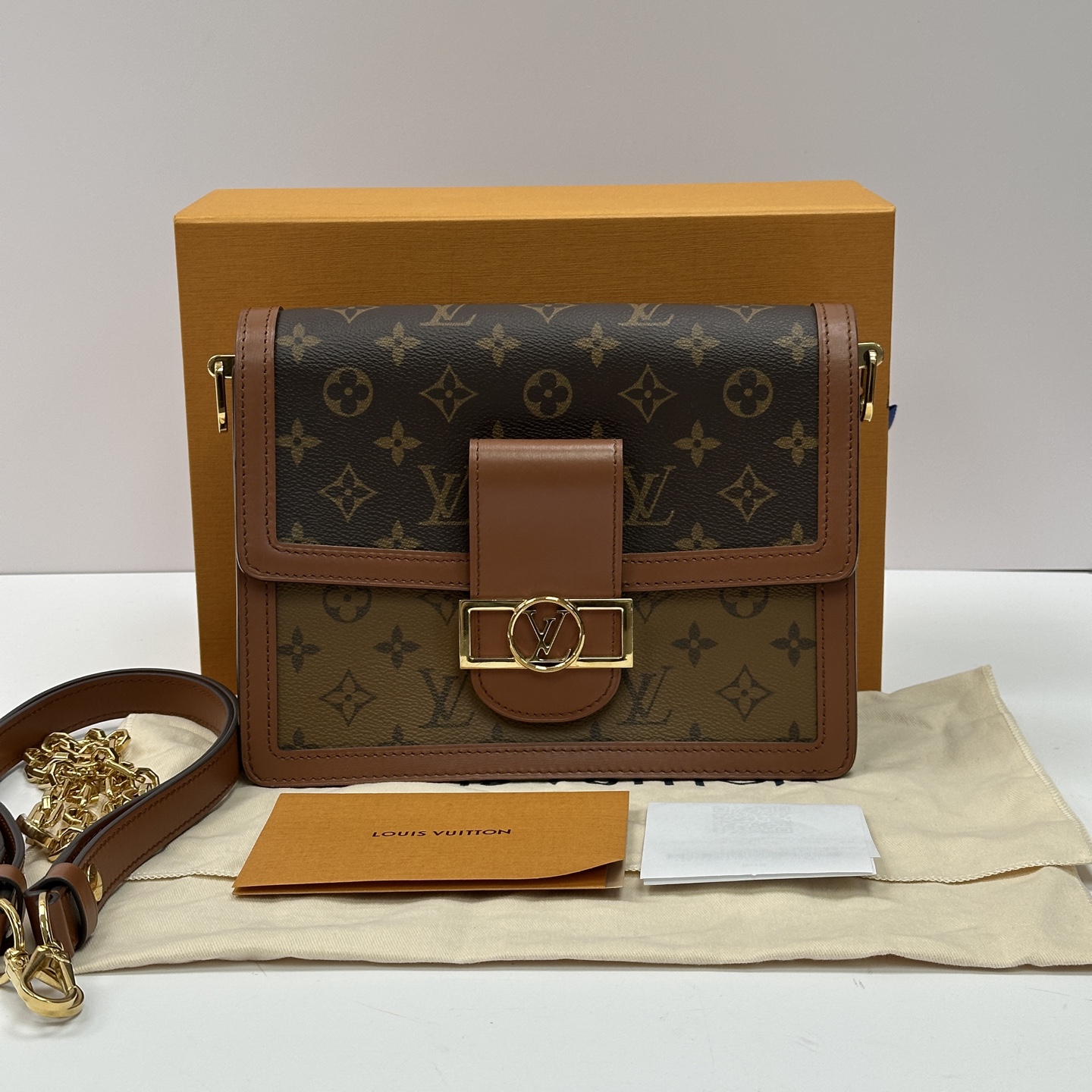 99新 LV 路易威登Dauphine达芙妮中号单肩斜挎包 01412