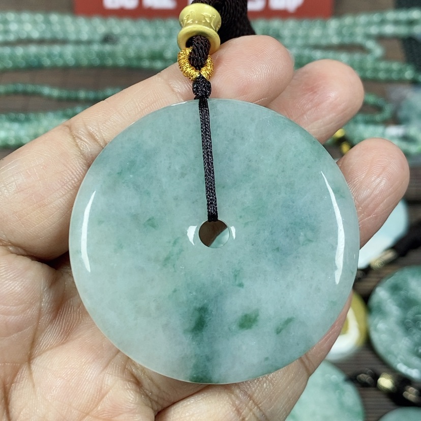 【闪购商品】翡翠颈饰未镶嵌清***面玉吊坠翡翠玉平安扣