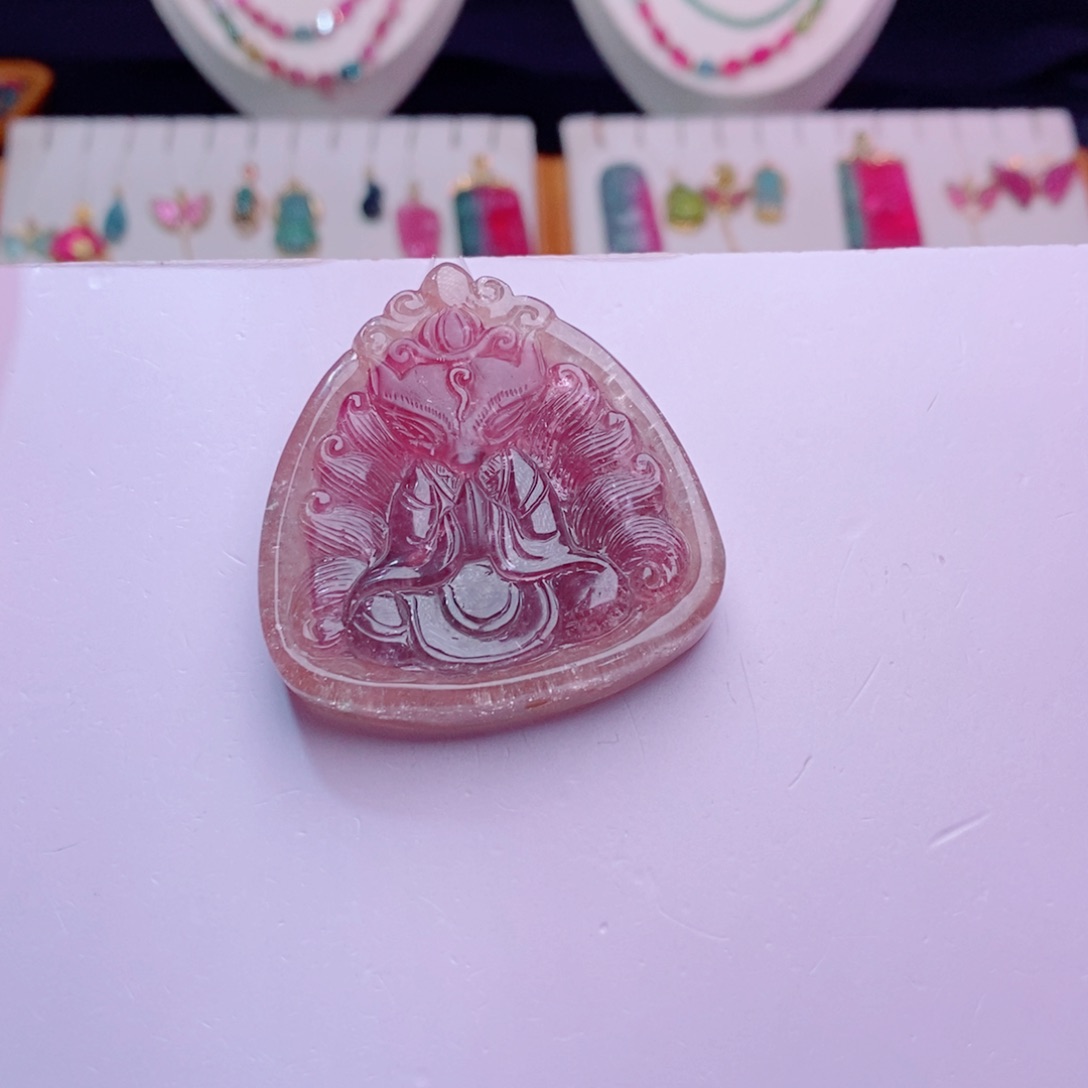 颈饰未镶嵌碧玺西瓜吊坠m