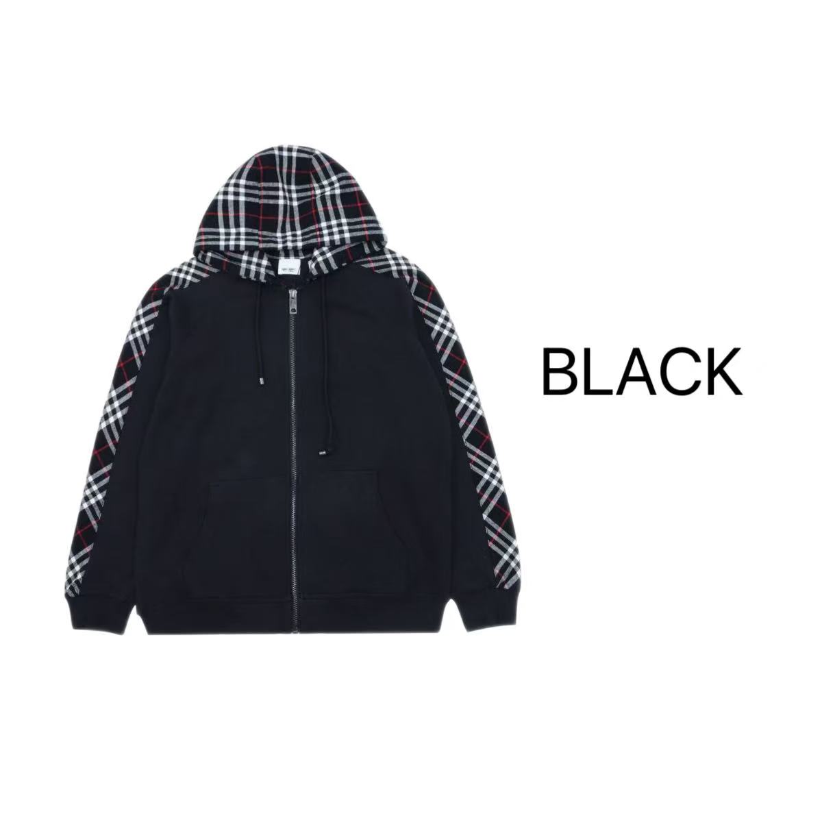 BLACK 专属巴家格纹拼接卫衣外套 