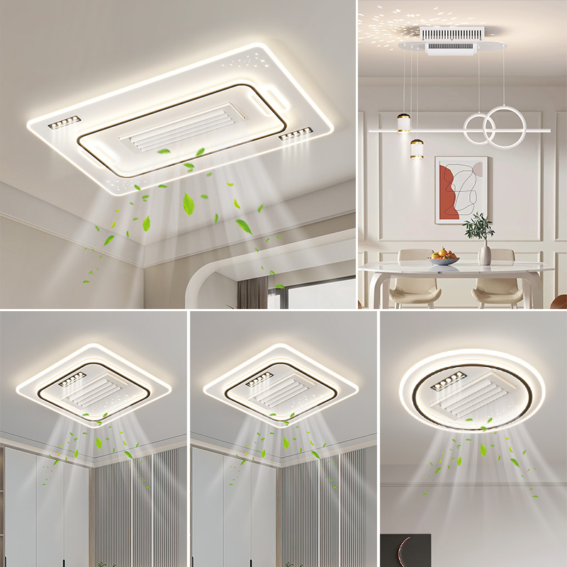 2025最新款平口无叶风扇灯客厅灯防蚊虫吸顶灯卧室灯广东中山灯具