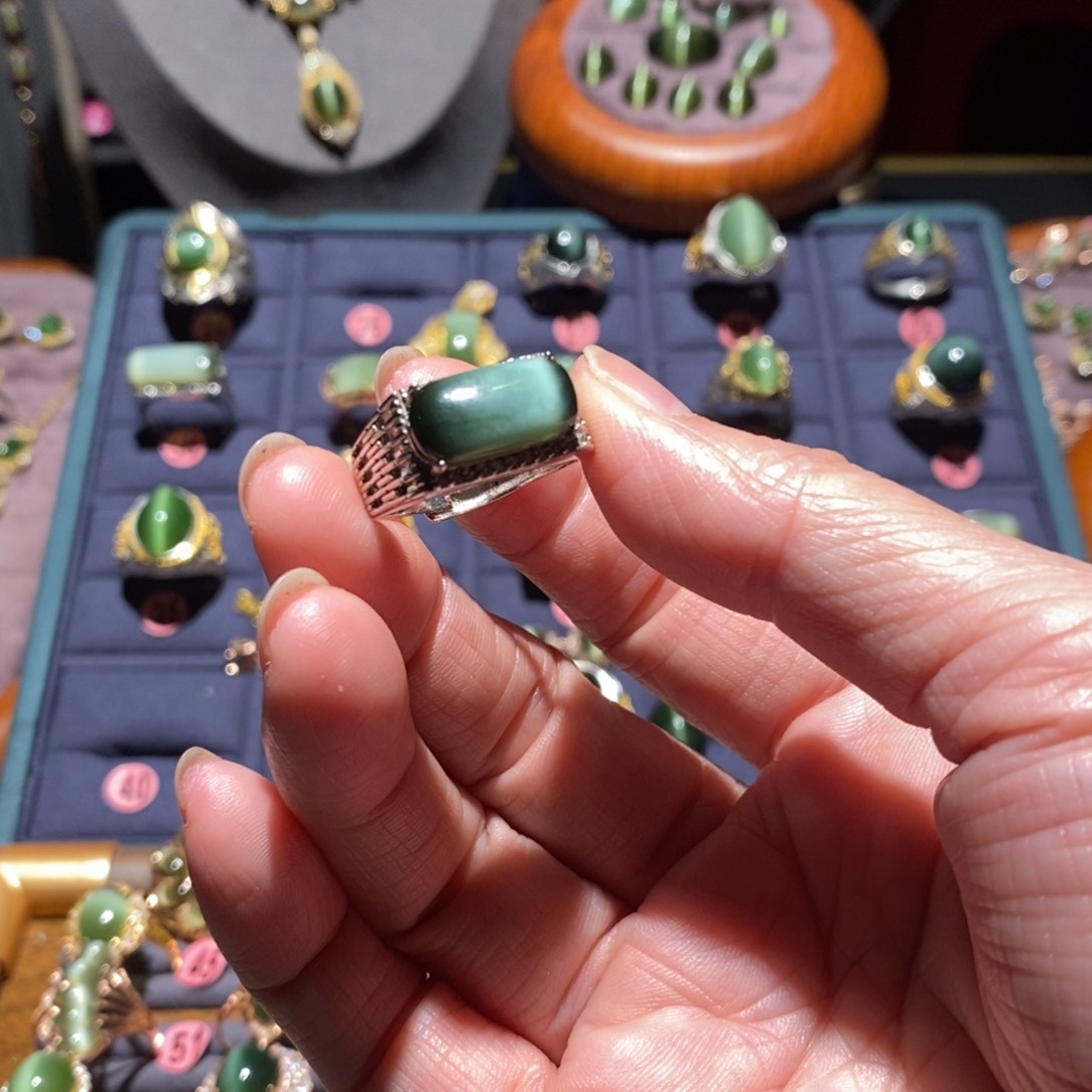 和田玉戒指银S925镶嵌乐****！