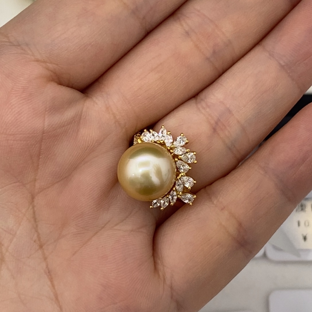 定制海水珍珠未镶嵌裸珠南洋金珠 11.5成品不退不换