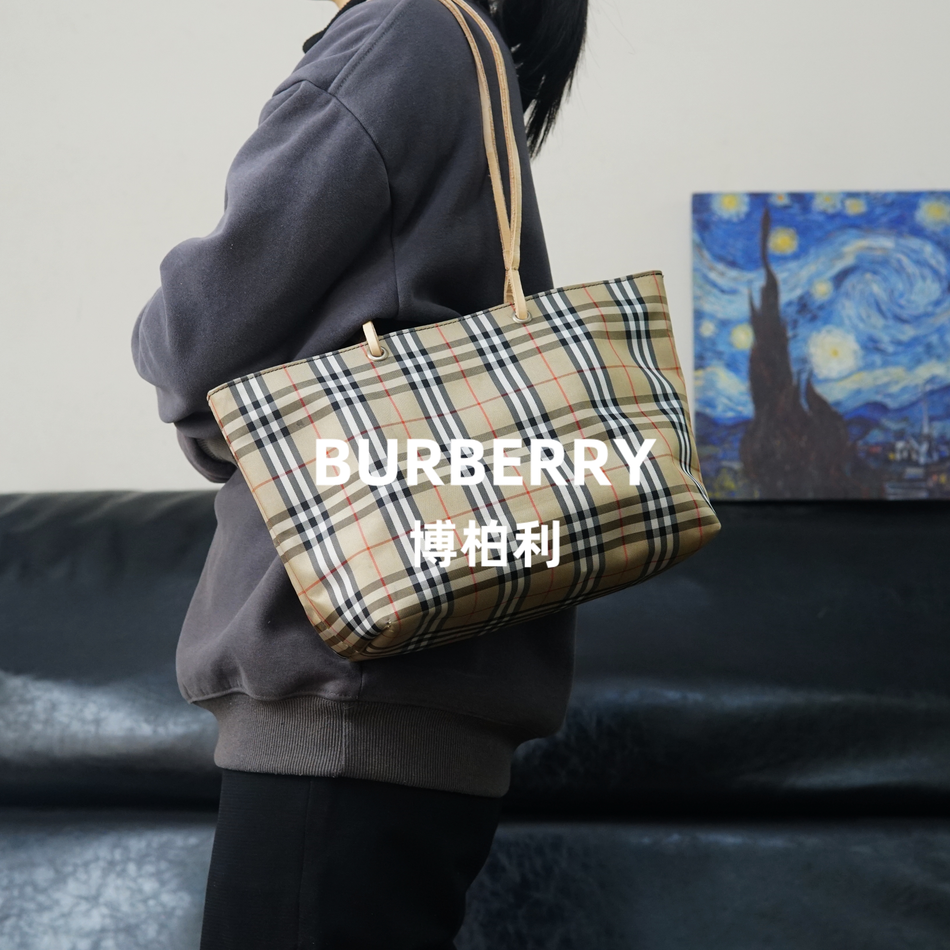 95新 BURBERRY/博柏利 格纹单肩包/JJ12912334/2334