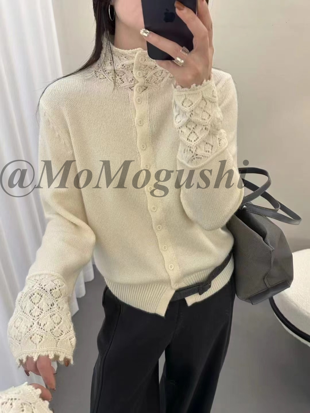 针织圆领开衫毛针织衫秋冬网红百搭长袖时尚宽松半高领