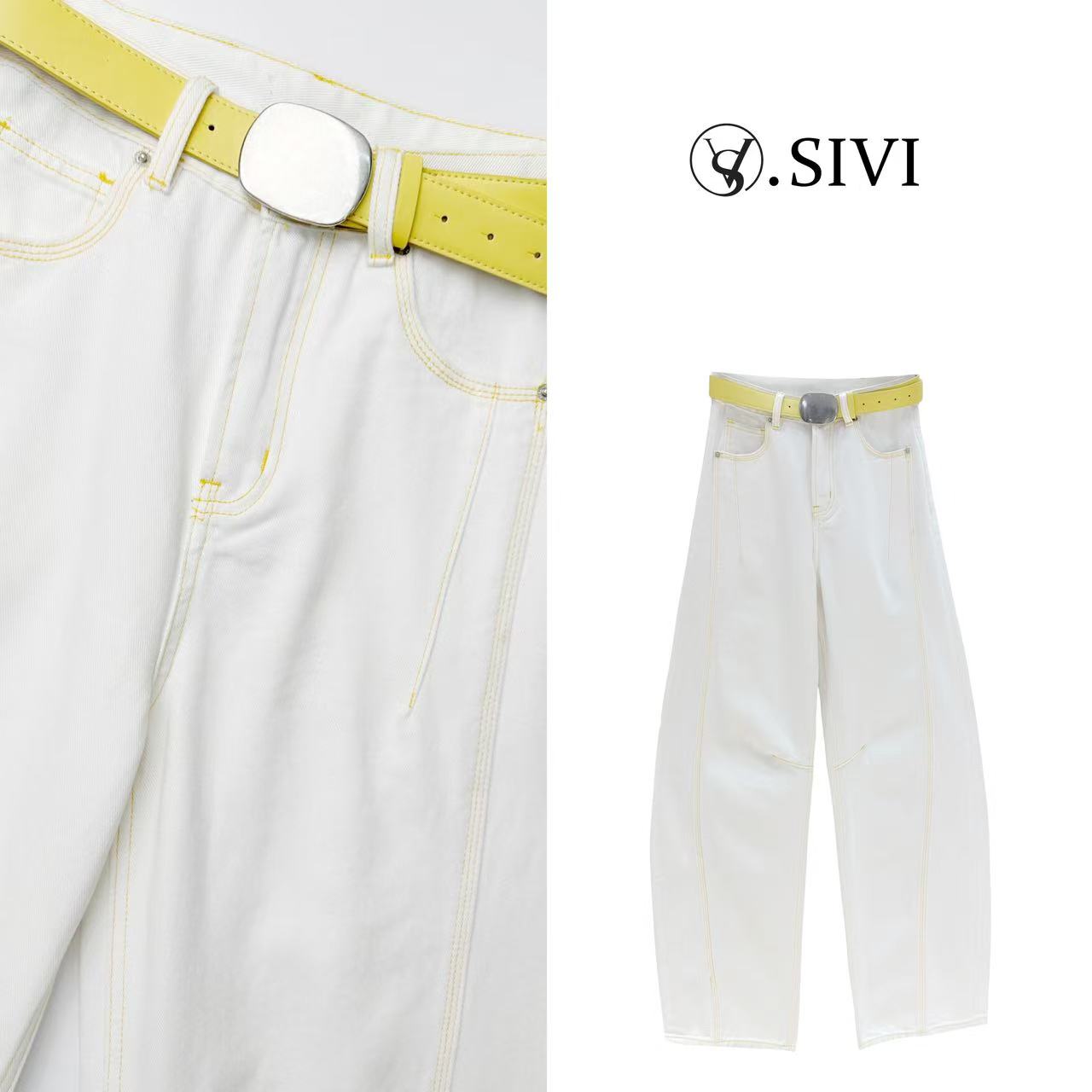 熙薇【独行月球】2025春季新款时尚休闲设计师牛仔裤H1707