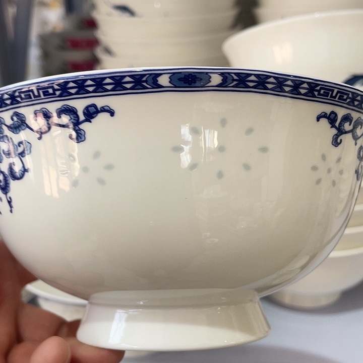 陶瓷玲珑富贵 6 寸面碗十个