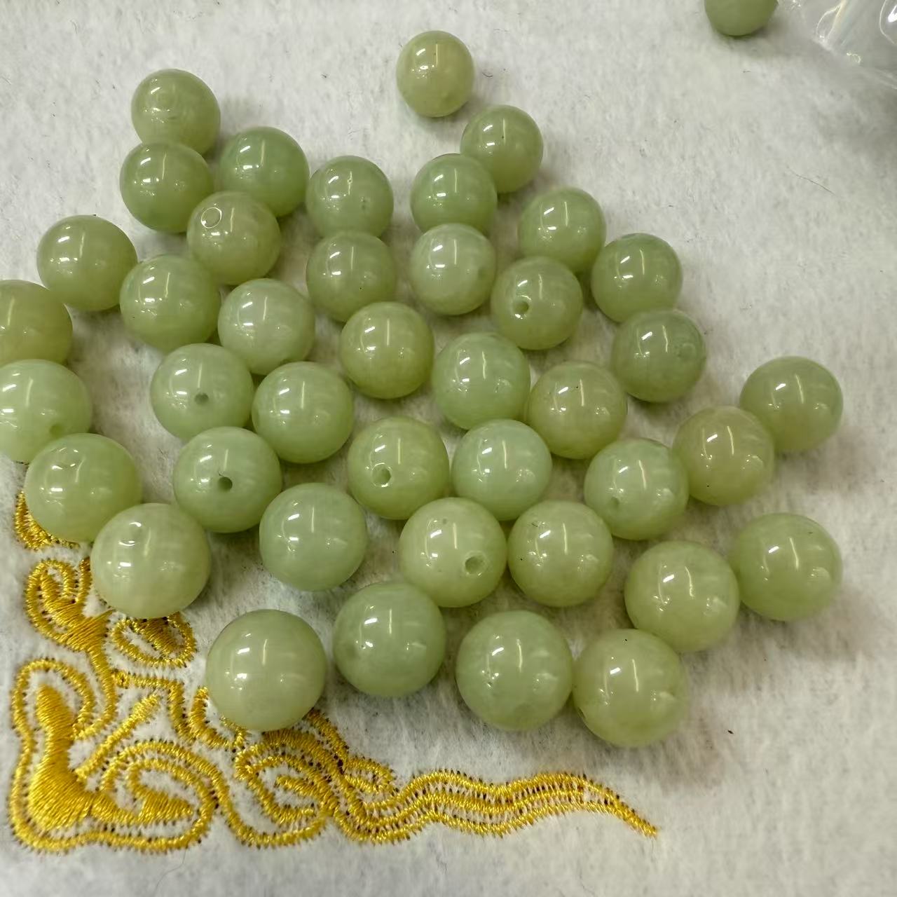 和田玉黄口单珠12mm*（多样性发一件）