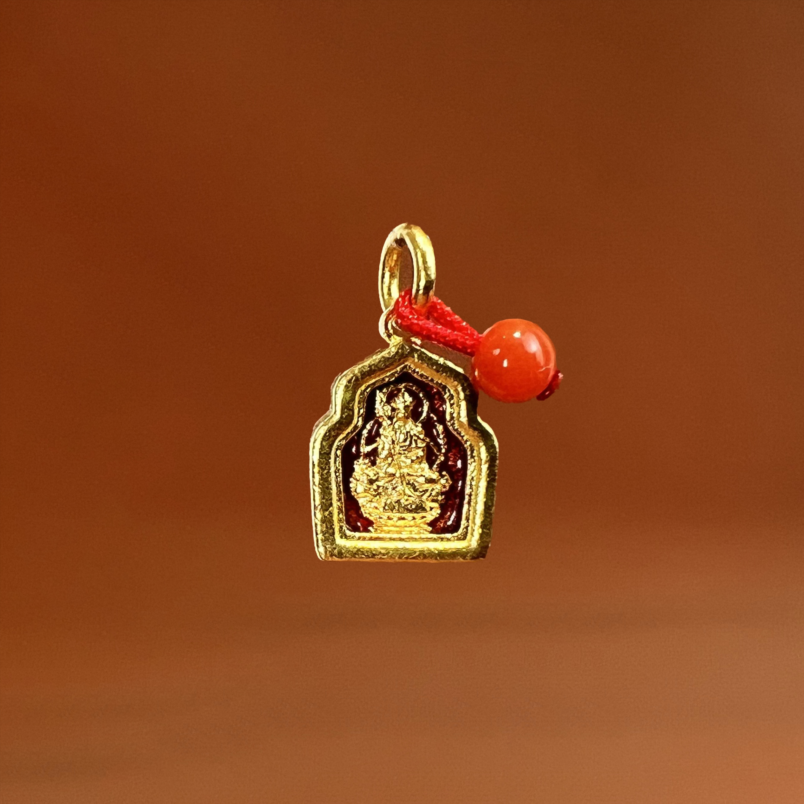 （加加）足金+南红地藏王嘎乌盒小吊坠 7.4*10.6mm 金约1.8g