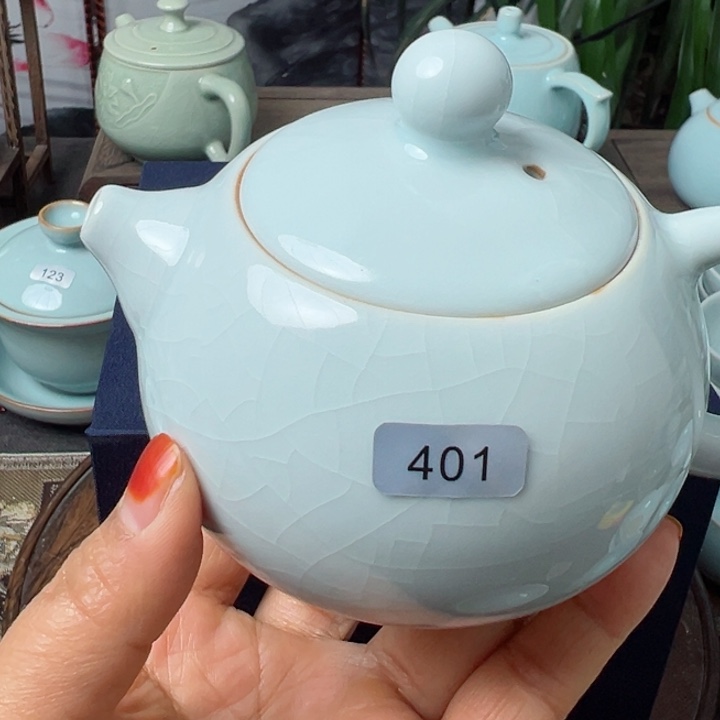 杯吃****豆月白西施壶微瑕