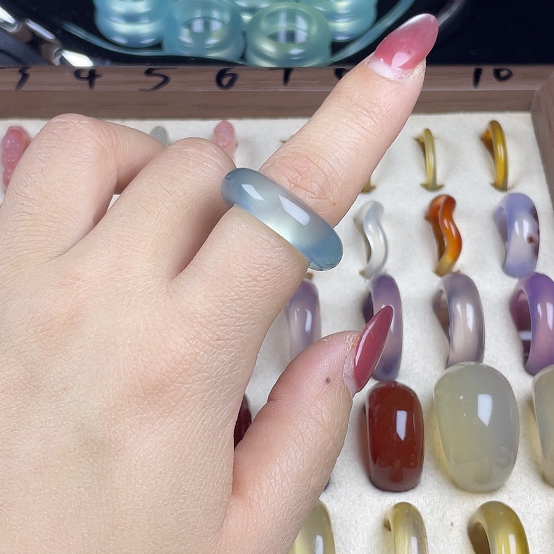 玛瑙/玉髓合金戒指港16直径17.5不退换B01