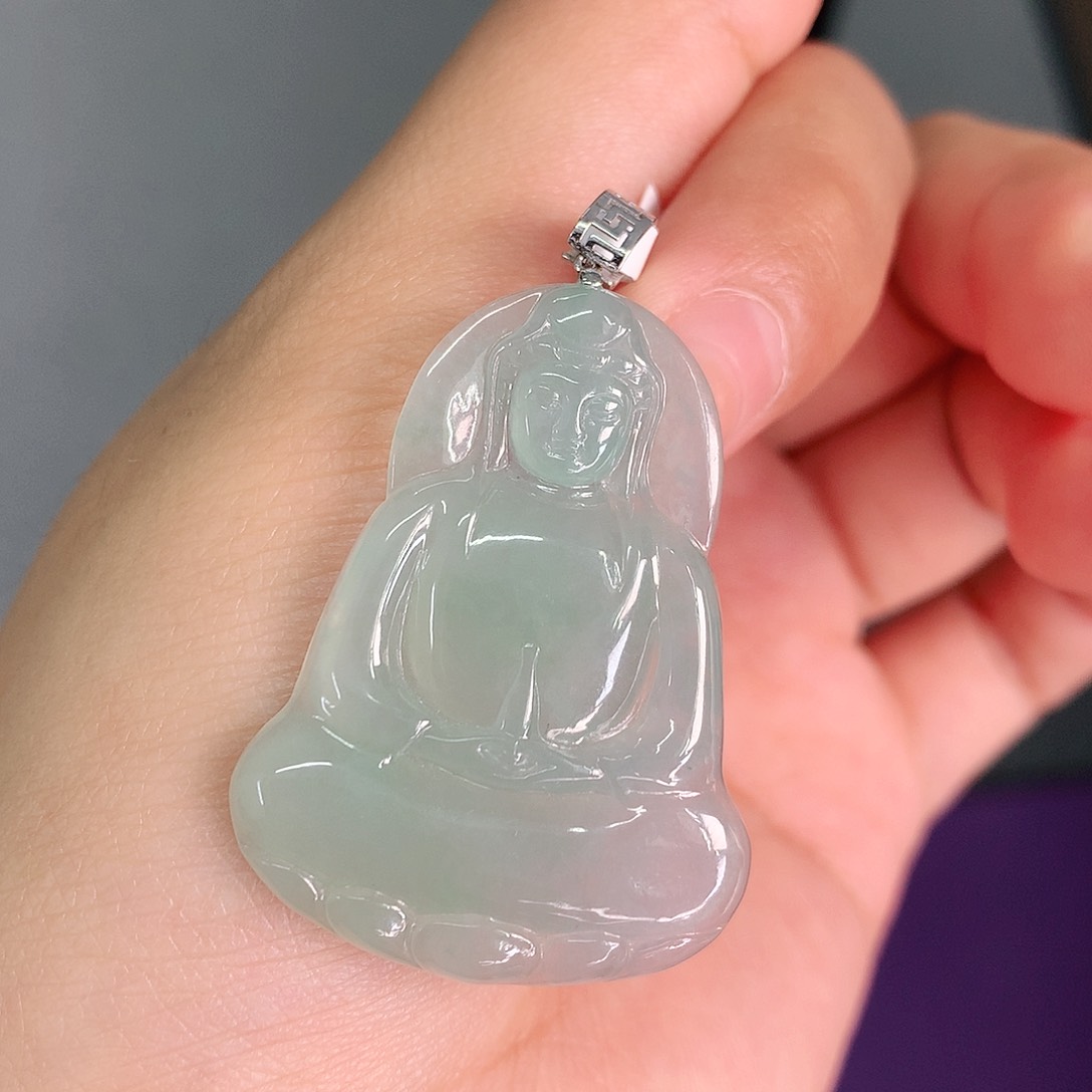 颈饰18K金镶嵌翡翠38-28-3.7