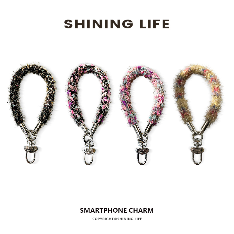 shininglife户外30cm原创轻奢秋冬毛绒链韩国钥匙手机挂绳高端女