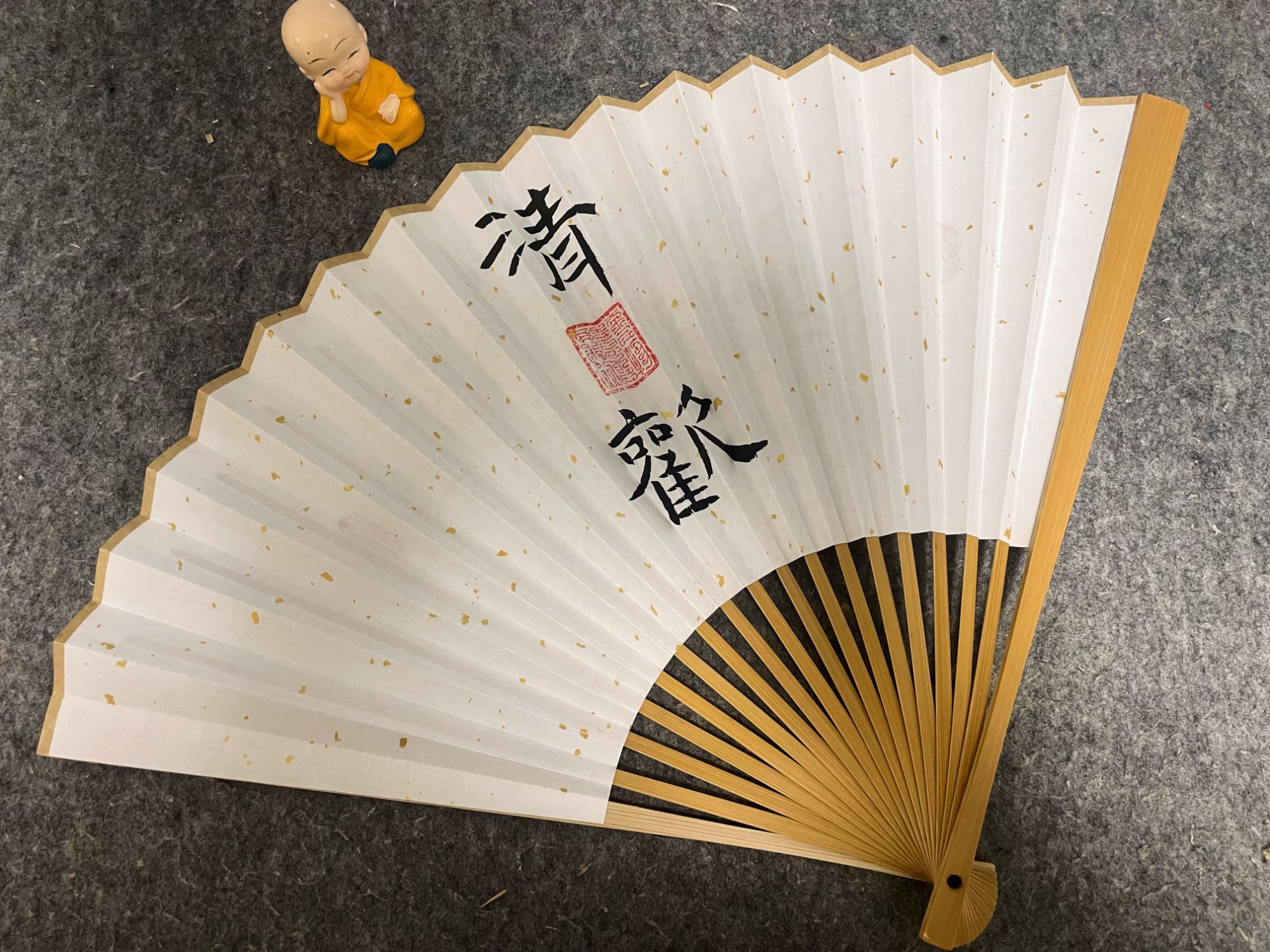 9.5寸18方《清欢》精品玉竹文玩折扇