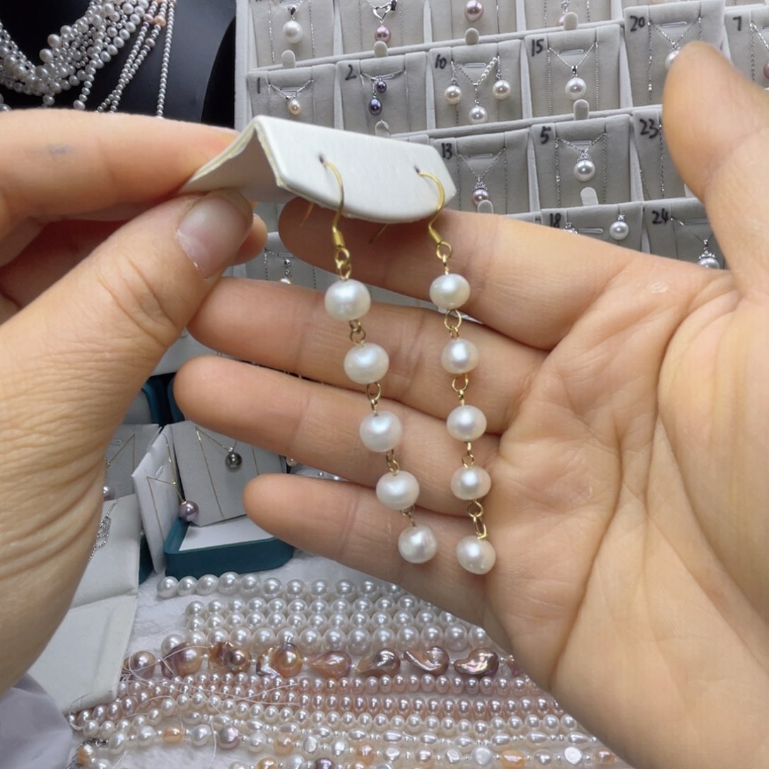 银S925镶嵌珍珠首饰淡水珍珠