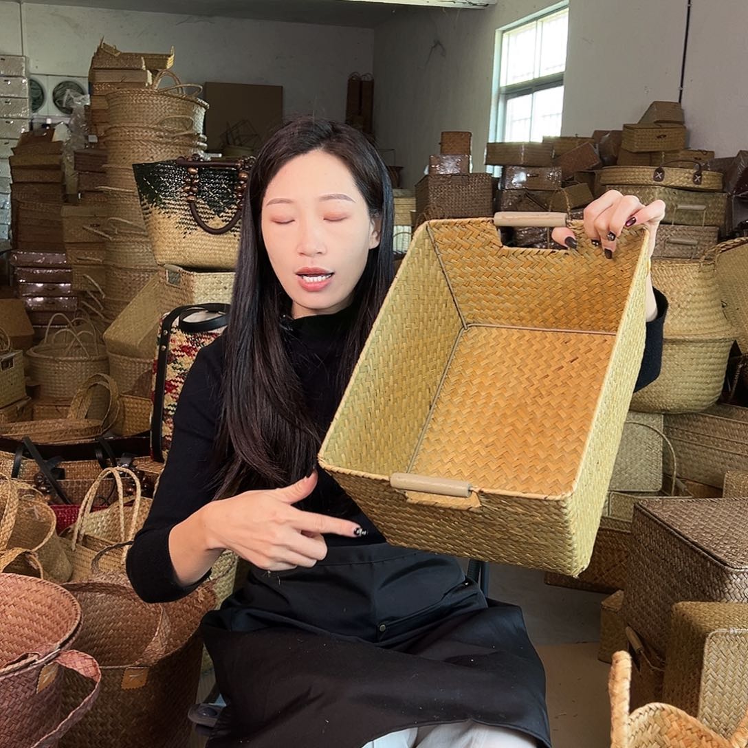 草编草编包/草编收纳盒带瑕疵