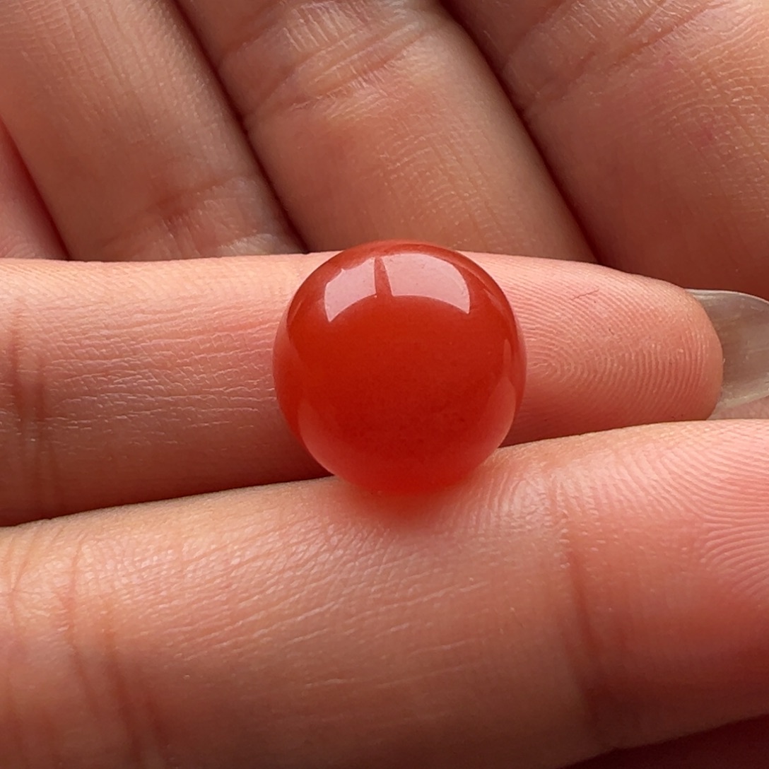 天***运南红玛瑙未镶嵌圆珠12.4