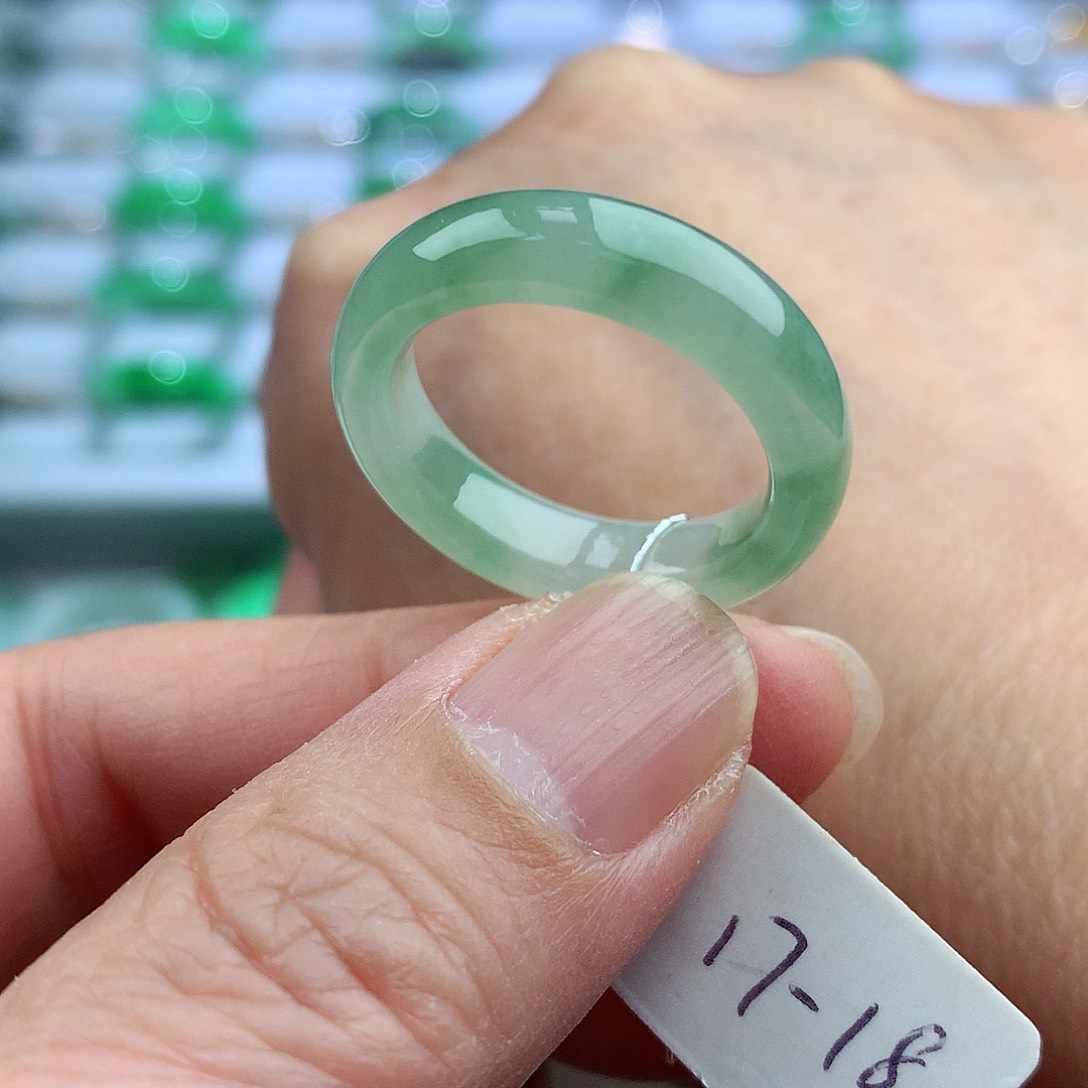 未镶嵌戒指翡翠17-18号