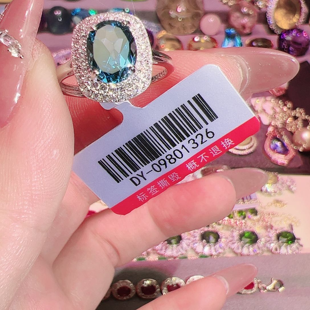 托帕石戒指银S925镶嵌