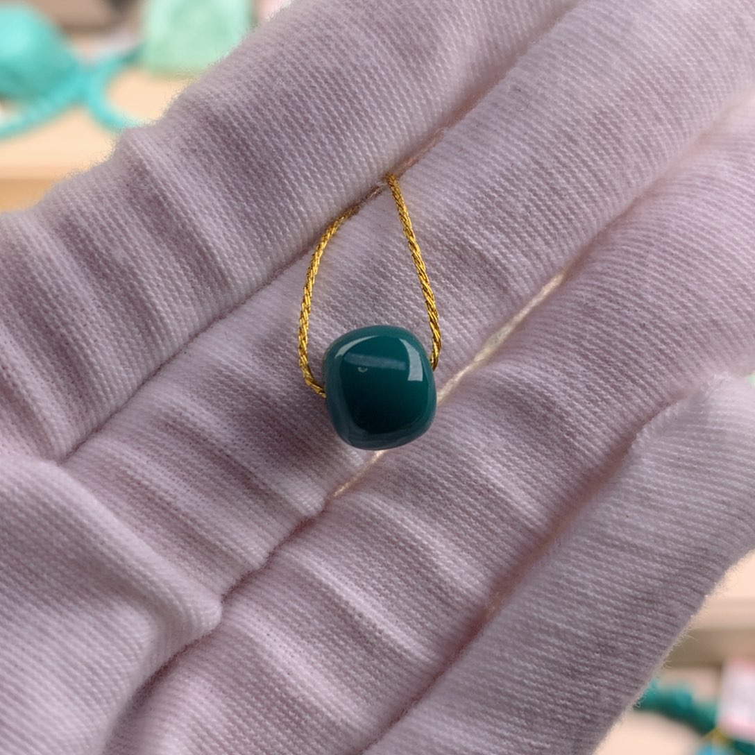 绿松石珠宝奇石未镶嵌9*7.9mm