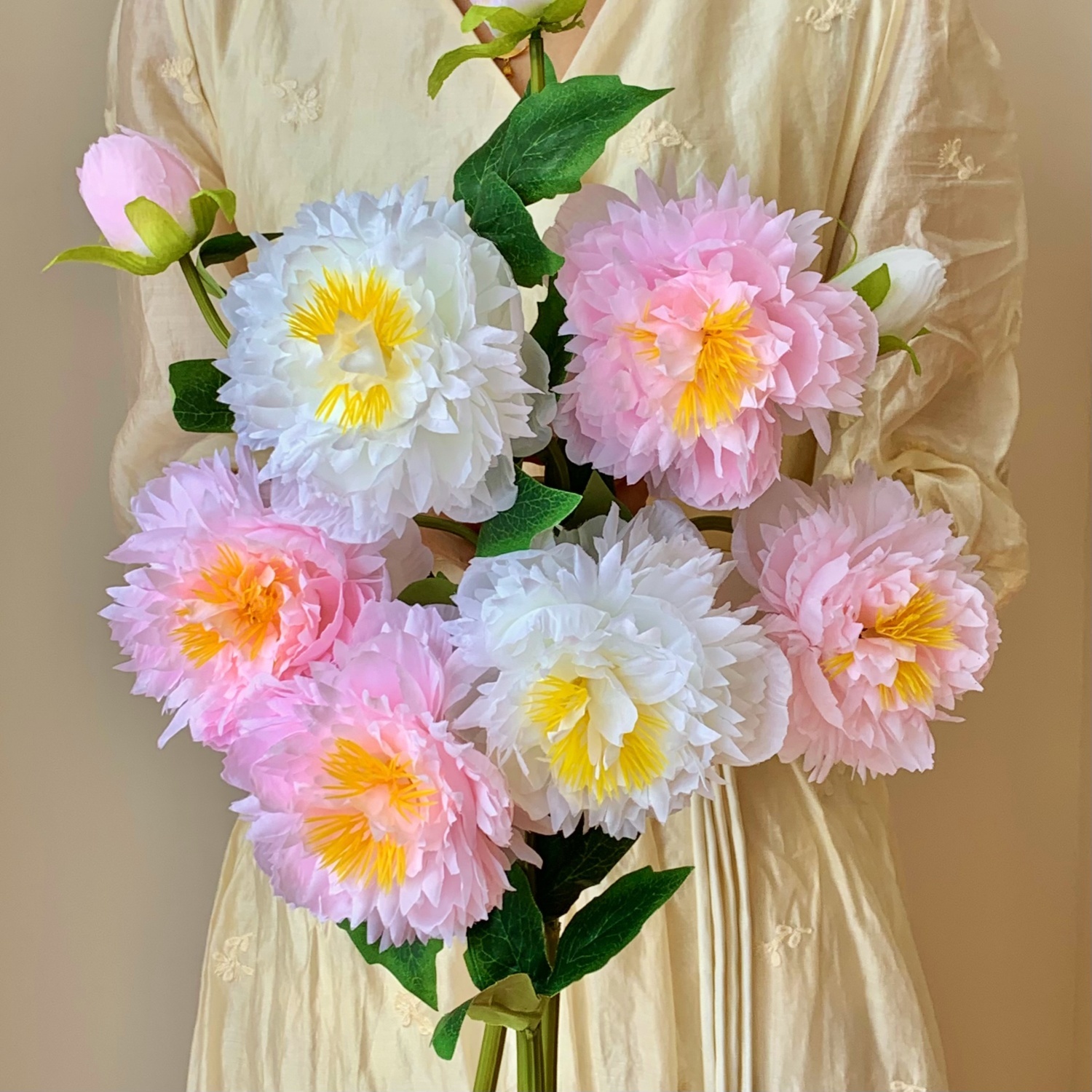 芍药仿真花摆件插花ins风客厅装饰摆件气质浪漫多头牡丹假花花束