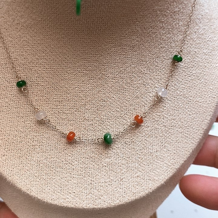 翡翠银S925镶嵌颈饰89号