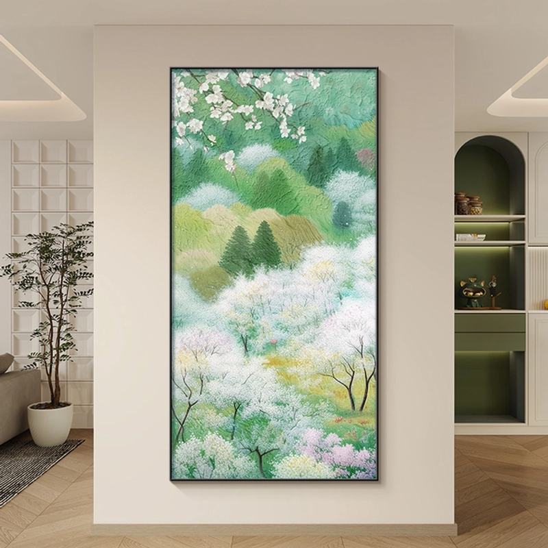 《野地美树子》手工砂岩装饰画玄关新原木风治愈系走廊过道尽头挂画