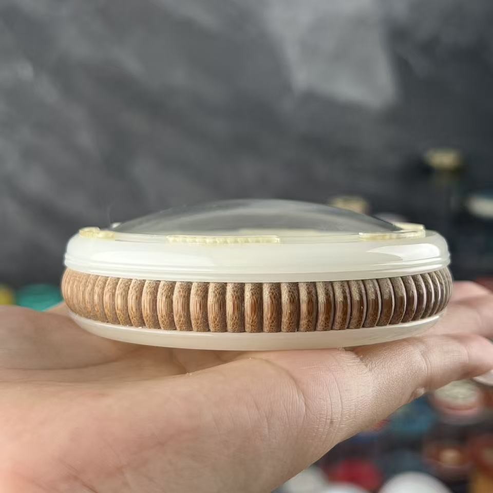 新款老竹雕刻南瓜型大黄蛉万体9公分牛角窗 沪工师傅杨连平出品 