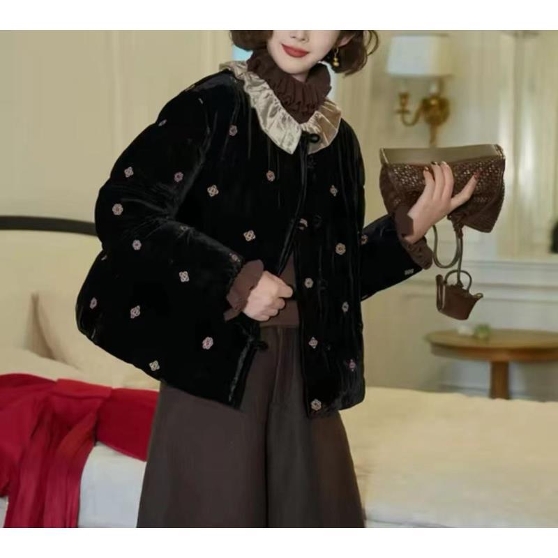 【加棉】小星星--新中式加棉设计师高定轻奢宽松休闲复古圆领国潮