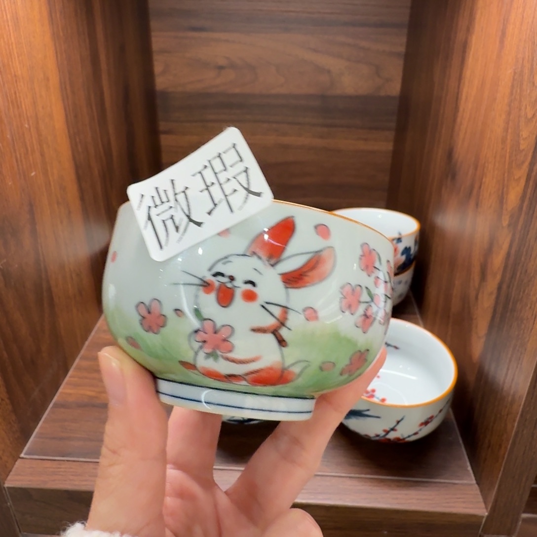 釉下手绘茶具微瑕