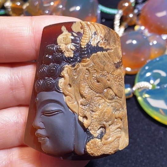 琥珀未镶嵌琥珀画双色蜜一念之间