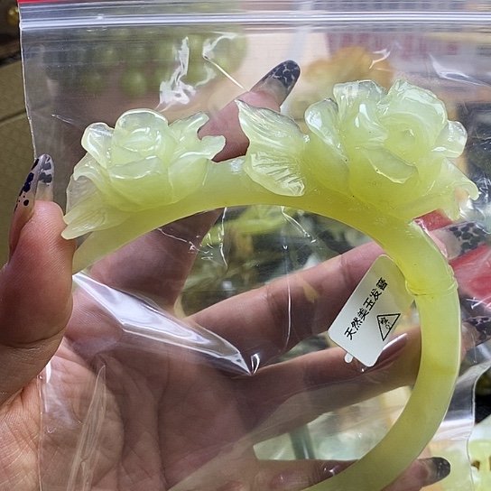 蛇纹石玉发簪未镶嵌初*