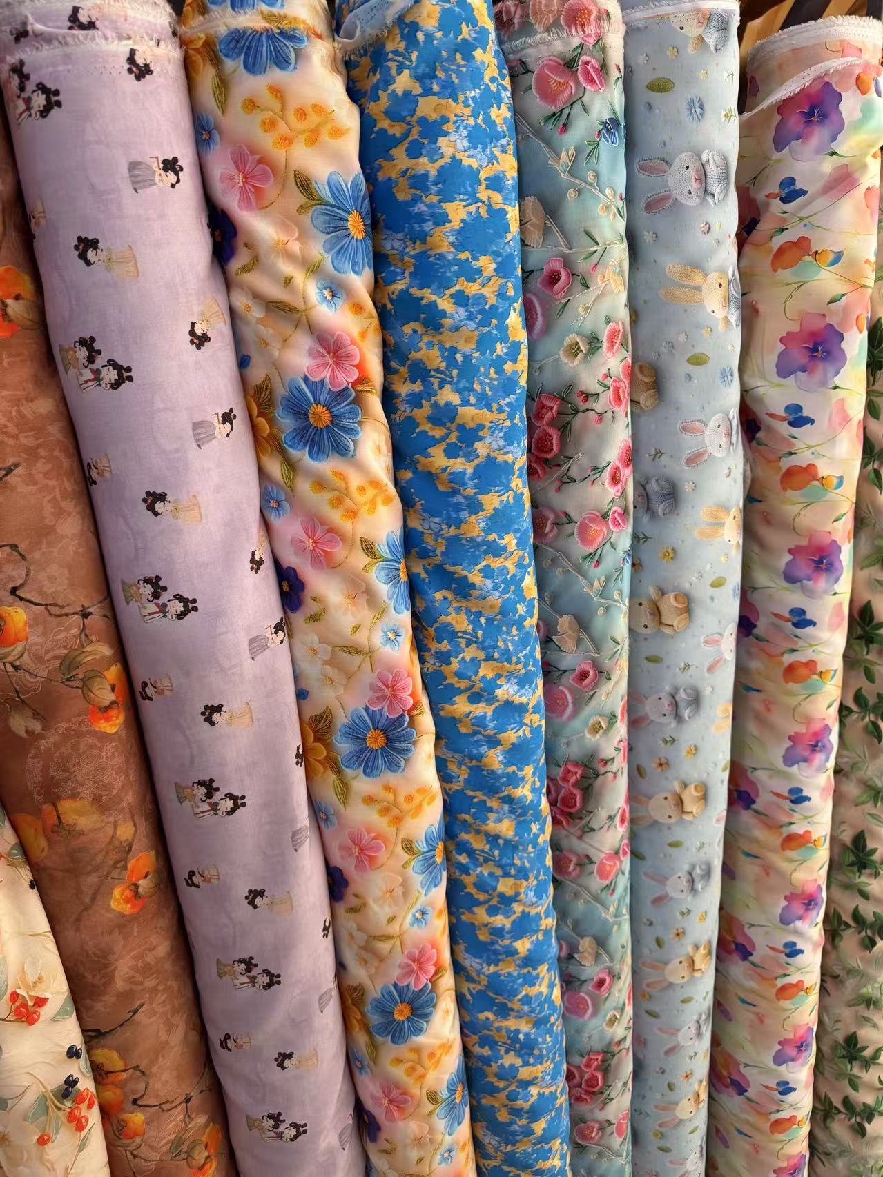 1号链接布料直播 各种棉绸 格子 双层纱 花萝面料棉麻厚薄布料