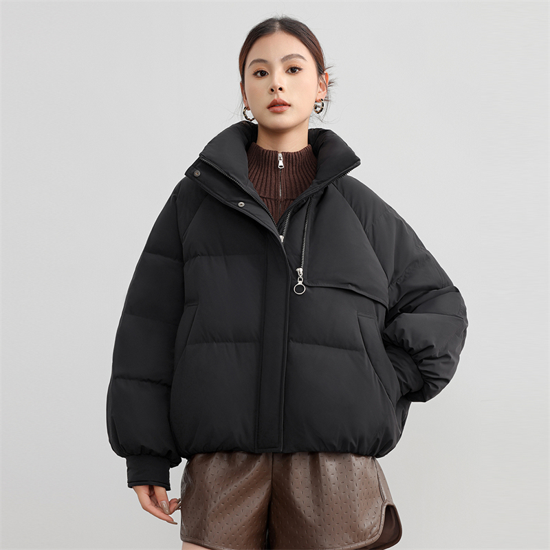 【爱马度王总】女款时尚蓬松休闲简约纯色羽绒服12801