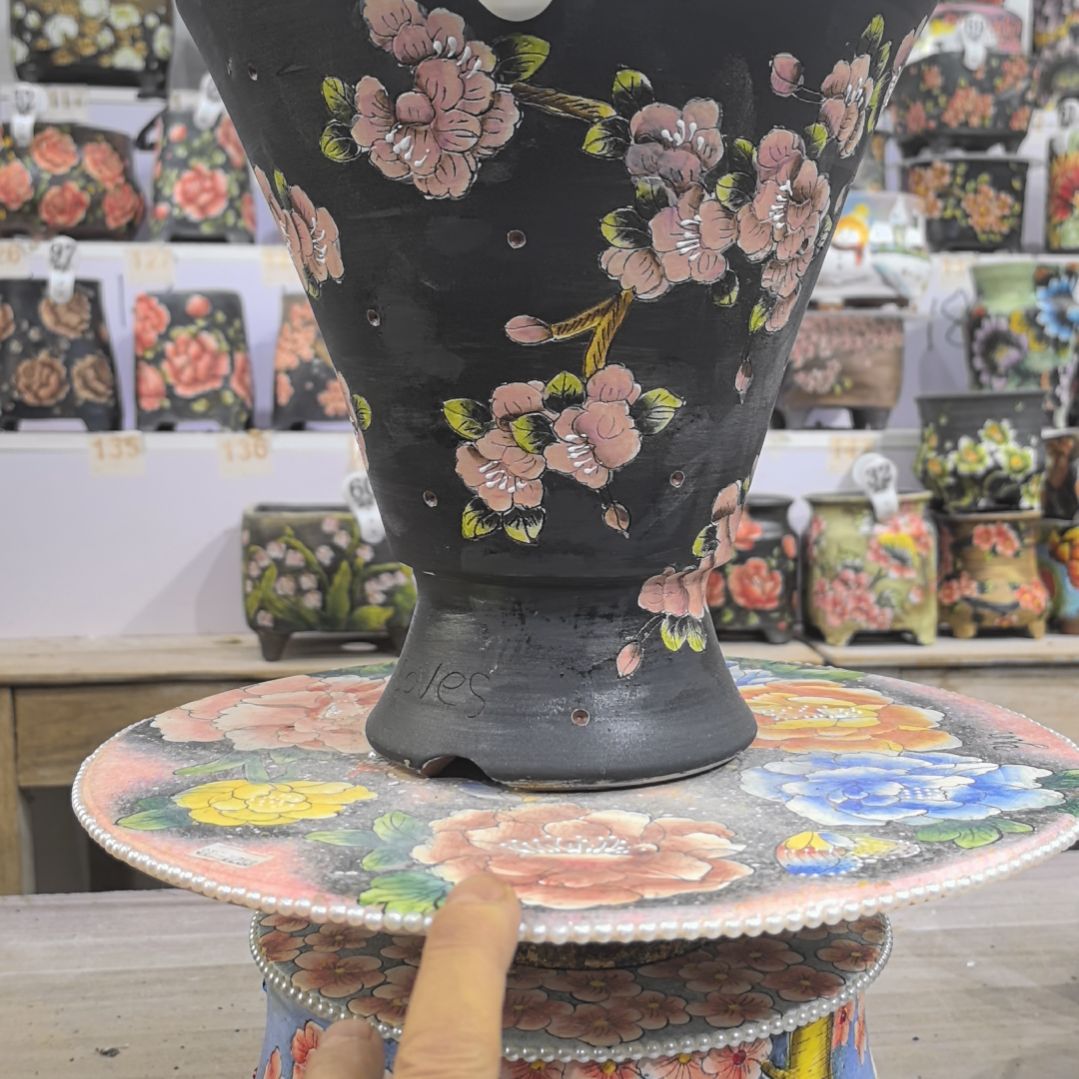 红泥花盆景德镇花盆