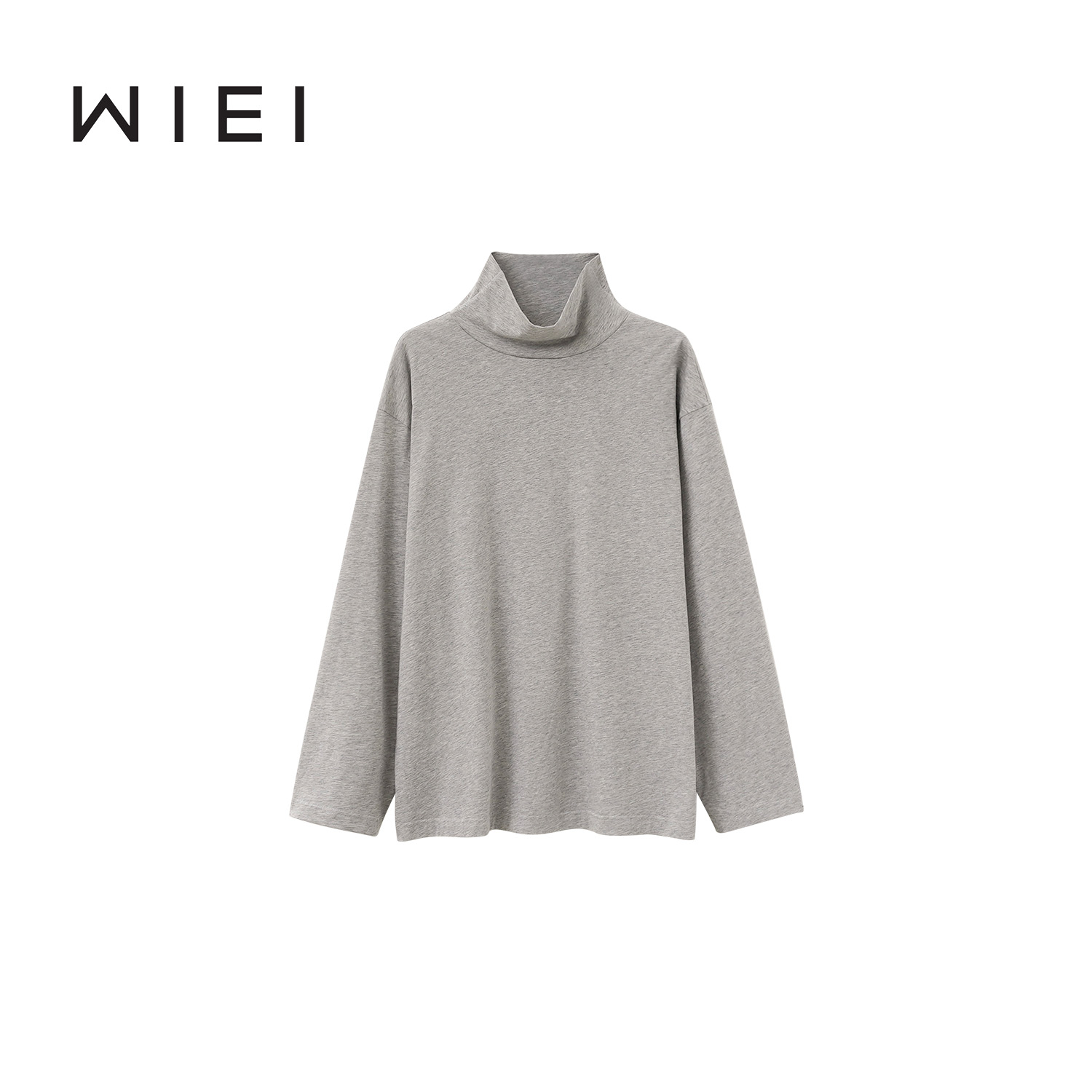 《WI EI》软软T*灵地丝羊毛&桑蚕丝_ROW风荡领慵懒长袖T恤W26100010