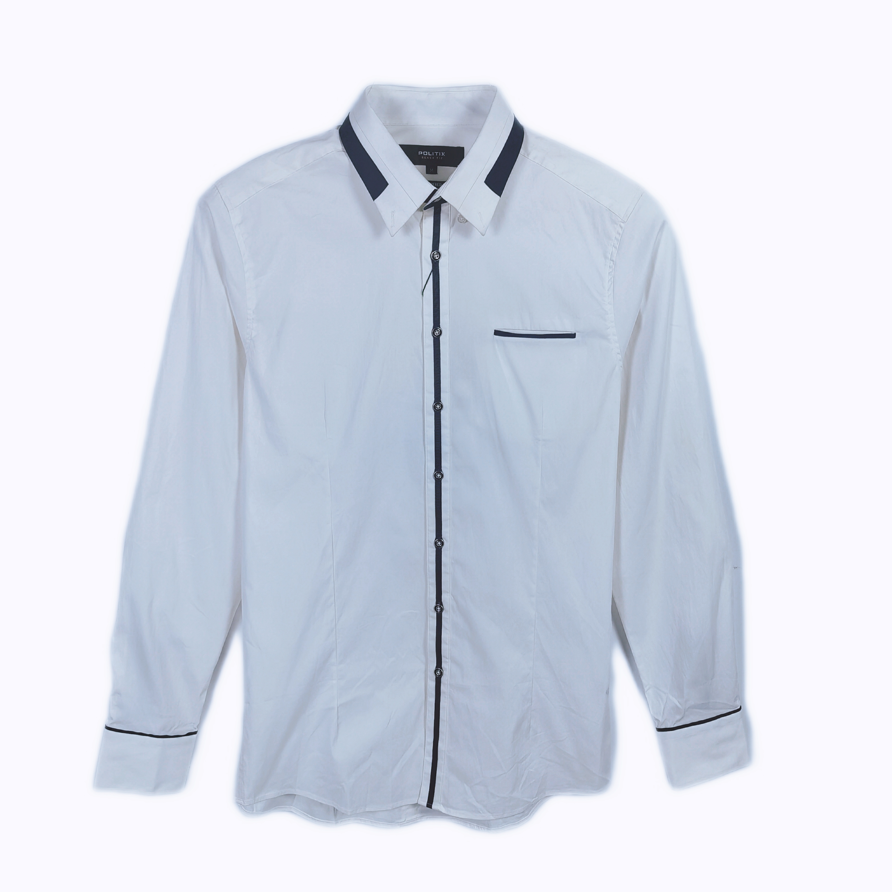 FY551男士春秋长袖衬衣商务时尚休闲百搭白色翻领长袖衬衫