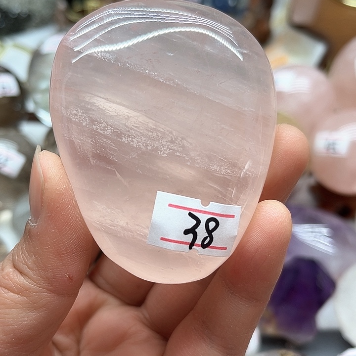 芙蓉石126克粉水晶把玩未镶嵌