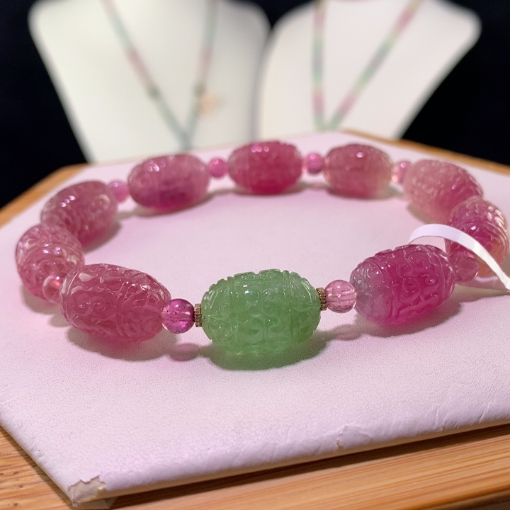 双色碧玺手链未镶嵌