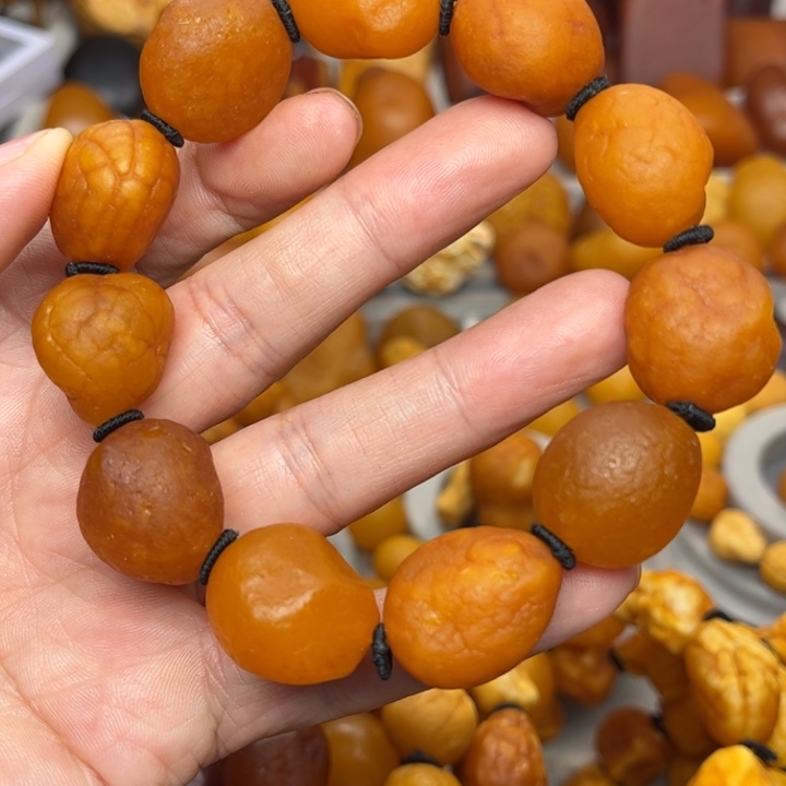 琥珀未镶嵌裸石天然蜜蜡手串