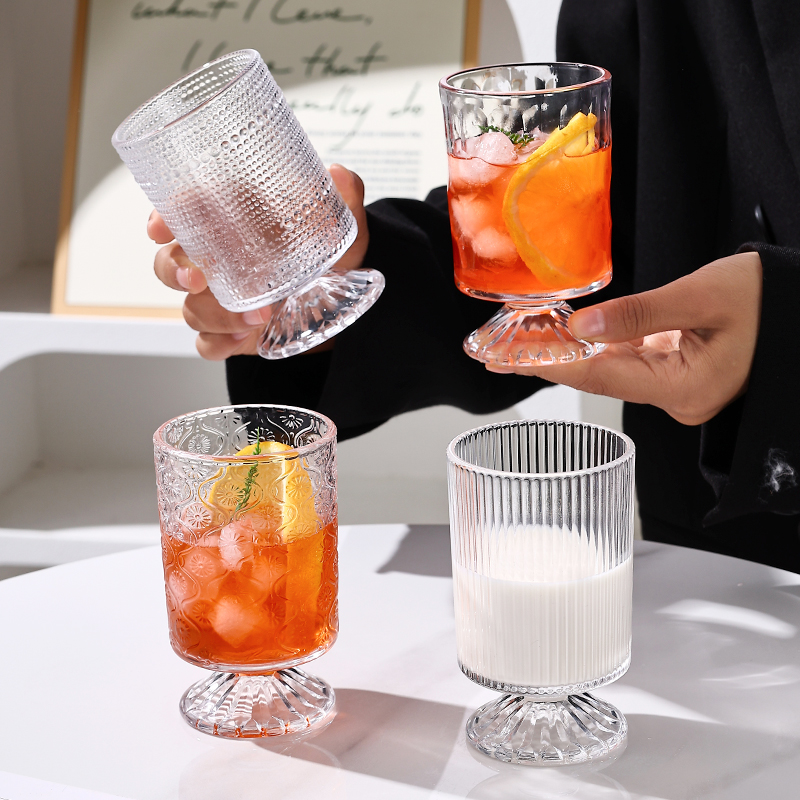 高颜值轻奢高白料高脚杯4只家用果汁杯红酒杯